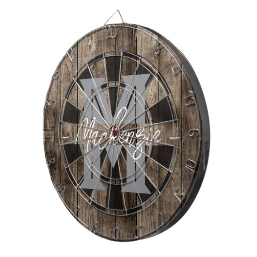 Custom Family Name Monogram Dart Board Dartscheibe (Vorderseite rechts)