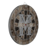Custom Family Name Monogram Dart Board Dartscheibe (Vorderseite Links)