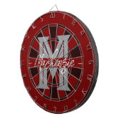 Custom Family Name Monogram Gray Dartscheibe (Vorderseite rechts)