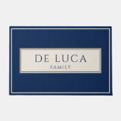 Custom Family Name Navy Blue Fußmatte (Vorderseite)