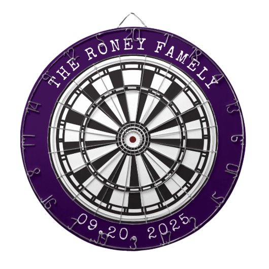 Custom Family Name Personalized Dartboards Dartscheibe (vorne)