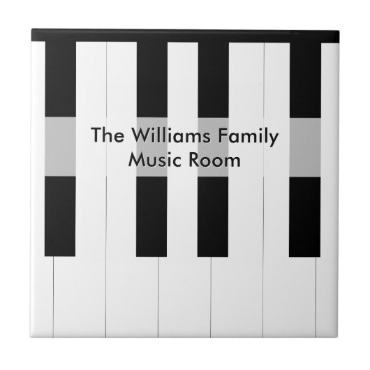 Custom Family Name Piano Keys Music Room Fliese (Vorderseite)