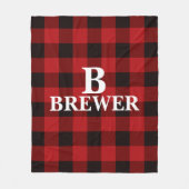 Custom Family Name Red Tartan Fleece Blanket (Vorderseite)