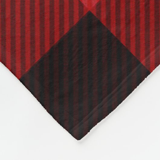 Custom Family Name Red Tartan Fleece Blanket (Ecke)