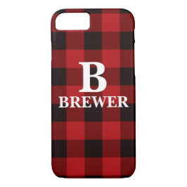 Custom Family Name Red Tartan iPhone Case