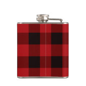 Custom Family Name Red Tartan Vinyl Flask Flachmann (Rückseite)