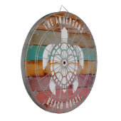 Custom Family Name Rustic Beach House Dartboard Dartscheibe (Vorderseite Links)