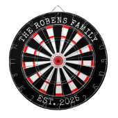 Custom Family Name Rustic Dartboard Dartscheibe (vorne)
