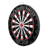 Custom Family Name Rustic Dartboard Dartscheibe (Vorderseite rechts)