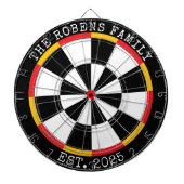 Custom Family Name Rustic Dartboard Dartscheibe (vorne)