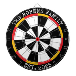 Custom Family Name Rustic Dartboard Dartscheibe