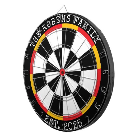 Custom Family Name Rustic Dartboard Dartscheibe (Vorderseite rechts)