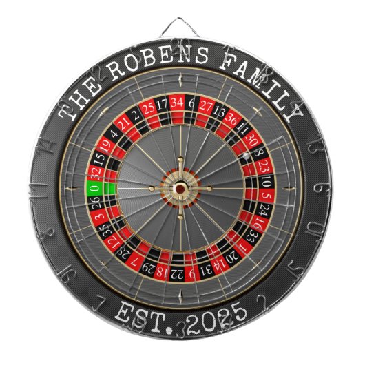 Custom Family Name Rustic Dartboard Dartscheibe (vorne)