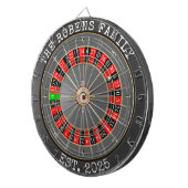 Custom Family Name Rustic Dartboard Dartscheibe (Vorderseite rechts)