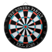 Custom Family Name Rustic Dartboard Dartscheibe (vorne)