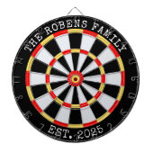 Custom Family Name Rustic Dartboard Dartscheibe (vorne)