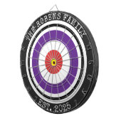 Custom Family Name Rustic Dartboard Dartscheibe (Vorderseite rechts)