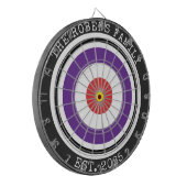 Custom Family Name Rustic Dartboard Dartscheibe (Vorderseite Links)