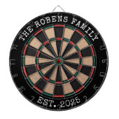Custom Family Name Rustic Dartboard Dartscheibe (vorne)