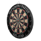 Custom Family Name Rustic Dartboard Dartscheibe (Vorderseite rechts)