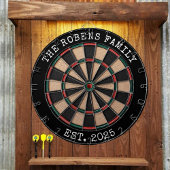 Custom Family Name Rustic Dartboard Dartscheibe