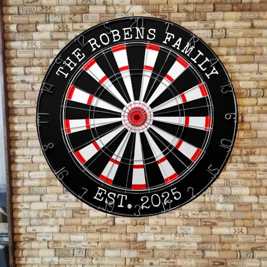 Custom Family Name Rustic Dartboard Dartscheibe