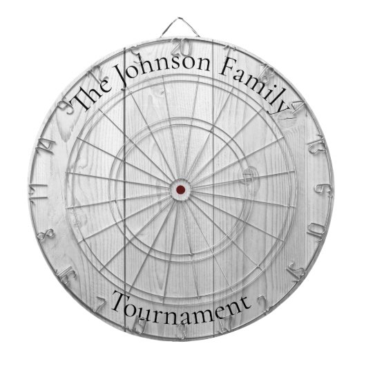 Custom Family Name Rustic Wood Look Dartboard Dartscheibe (vorne)