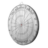 Custom Family Name Rustic Wood Look Dartboard Dartscheibe (Vorderseite rechts)