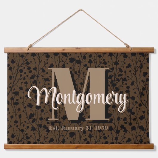 Custom Family Name Sign Wedding Geschenk Idee Mood Wandteppich Mit Holzrahmen (Vorne)