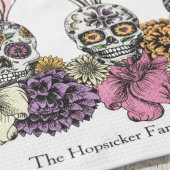 Custom Family Name Sugar Skull Bunnies Ostergesche Geschirrtuch