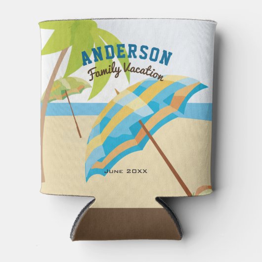 Custom Family Name Summer Beach Urlaub Dosenkühler (Vorderseite)