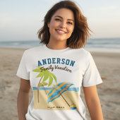Custom Family Name Summer Beach Urlaub T-Shirt