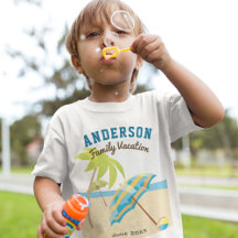 Custom Family Name Summer Beach Urlaub