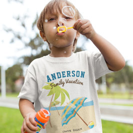 Custom Family Name Summer Beach Urlaub T-Shirt