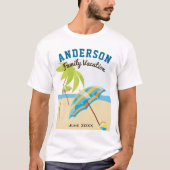 Custom Family Name Summer Beach Urlaub T-Shirt (Vorderseite)