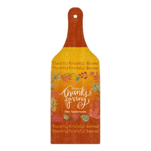 Custom Family Name Thanksgiving Schneidebrett (Vorderseite)