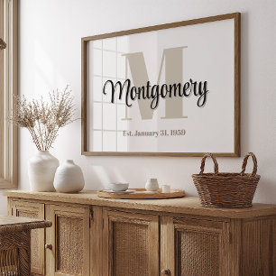 Custom Family Name Wall Art etablierte Geschenkide Poster