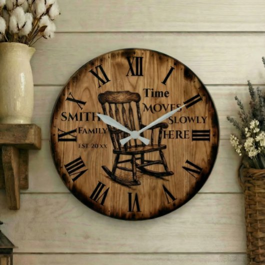 Custom Family Name wall clock | Farmhouse Decor  Große Wanduhr
