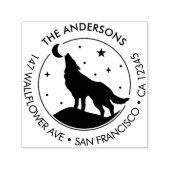 Custom Family Name Wolf Moon Return Address Permastempel (Design)