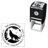 Custom Family Name Wolf Moon Return Address Permastempel (Beispiel)
