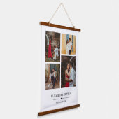 Custom Family oder Wedple 4 Foto Collage Wandteppich Mit Holzrahmen (Gewinkelt)