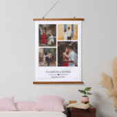 Custom Family oder Wedple 4 Foto Collage Wandteppich Mit Holzrahmen (Schlafzimmer)