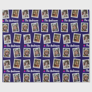 Custom Family of Four Christmas Geschenkpapier