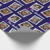 Custom Family of Four Christmas Geschenkpapier (Ecke)