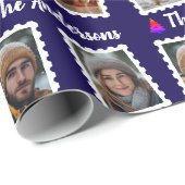 Custom Family of Four Christmas Geschenkpapier (Rolleneckpunkt)