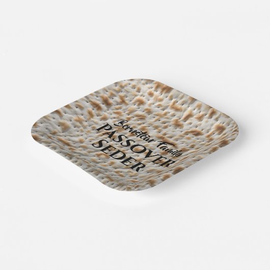 Custom Family Passover Seder Matzah Pappteller (Gewinkelt)