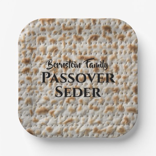 Custom Family Passover Seder Matzah Pappteller (Vorderseite)