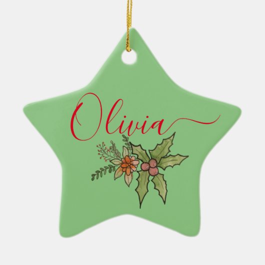 Custom Family Personalisiert Name Weihnachtsschmuc Keramik Ornament (Vorne)