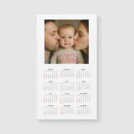 Custom Family Photo 2026 Magnetic Calendar Magnetkarte