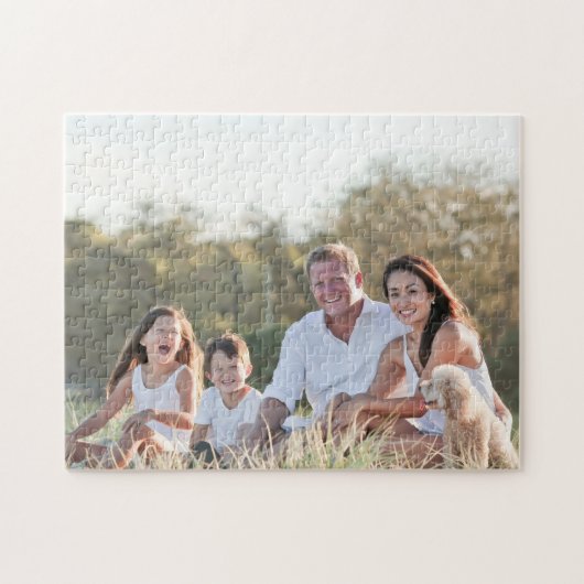 Custom family photo add photo stylish personalized puzzle (Horizontal)